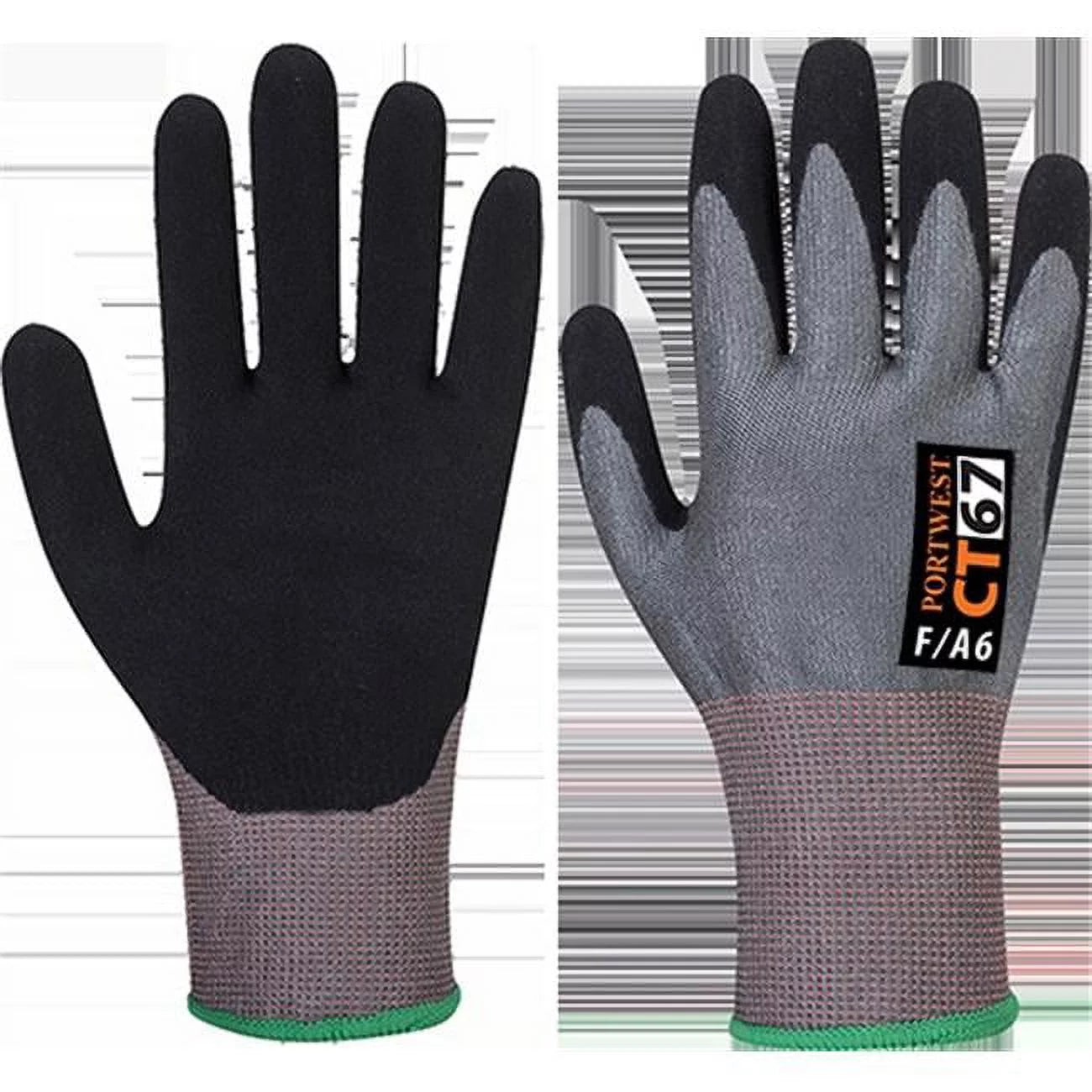 CT67 Cut Resistant D18 Nitrile Work Glove Gray/Black, X-Small-KarWorkwear