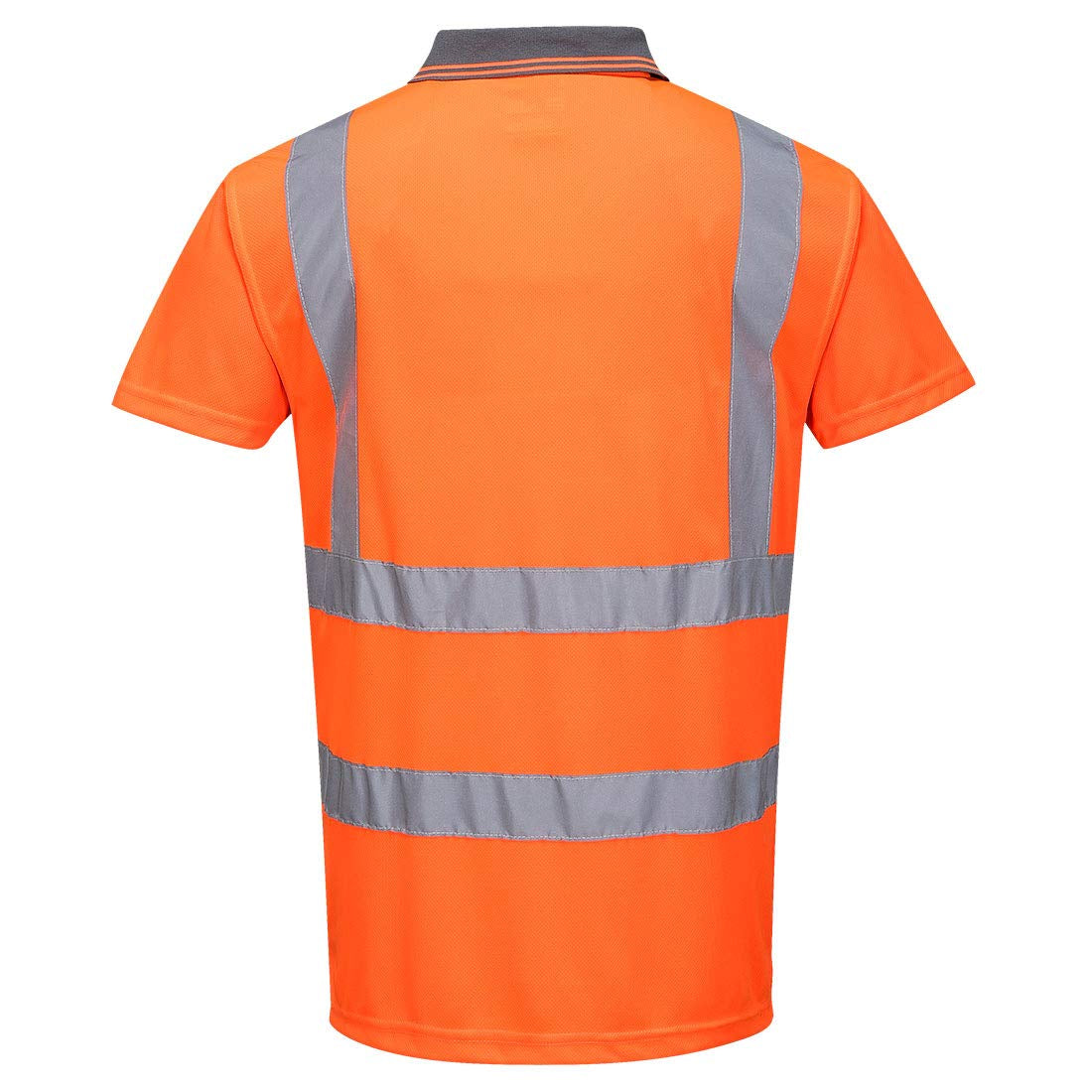 Hi-Vis S/S Polo Shirt RIS Viz Visibility Reflective Safety Work Wear Top ANSI 2, Medium Orange