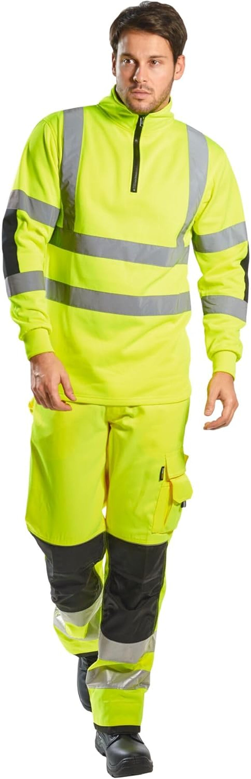 Xenon Rugby Sweatshirt Pullover Jumper Safety Reflective Work Wear Warm Top ANSI 3