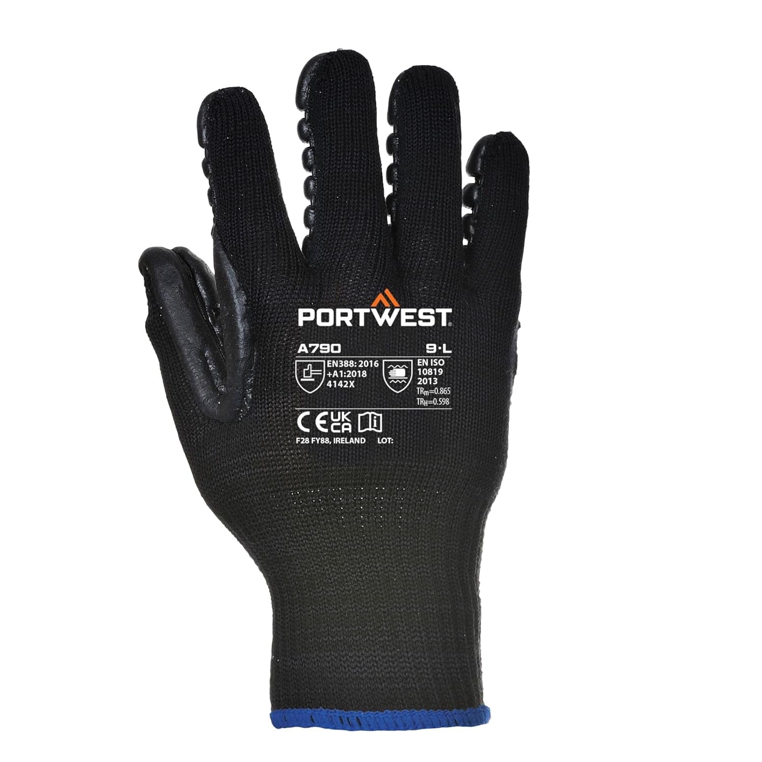 A790 anti Vibration Glove Black, X-Large