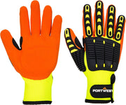 A721 anti Impact Safety Work Gloves - Lightweight Nitrile Grip Impact Reducing Protective Work Gloves Yellow/Orange