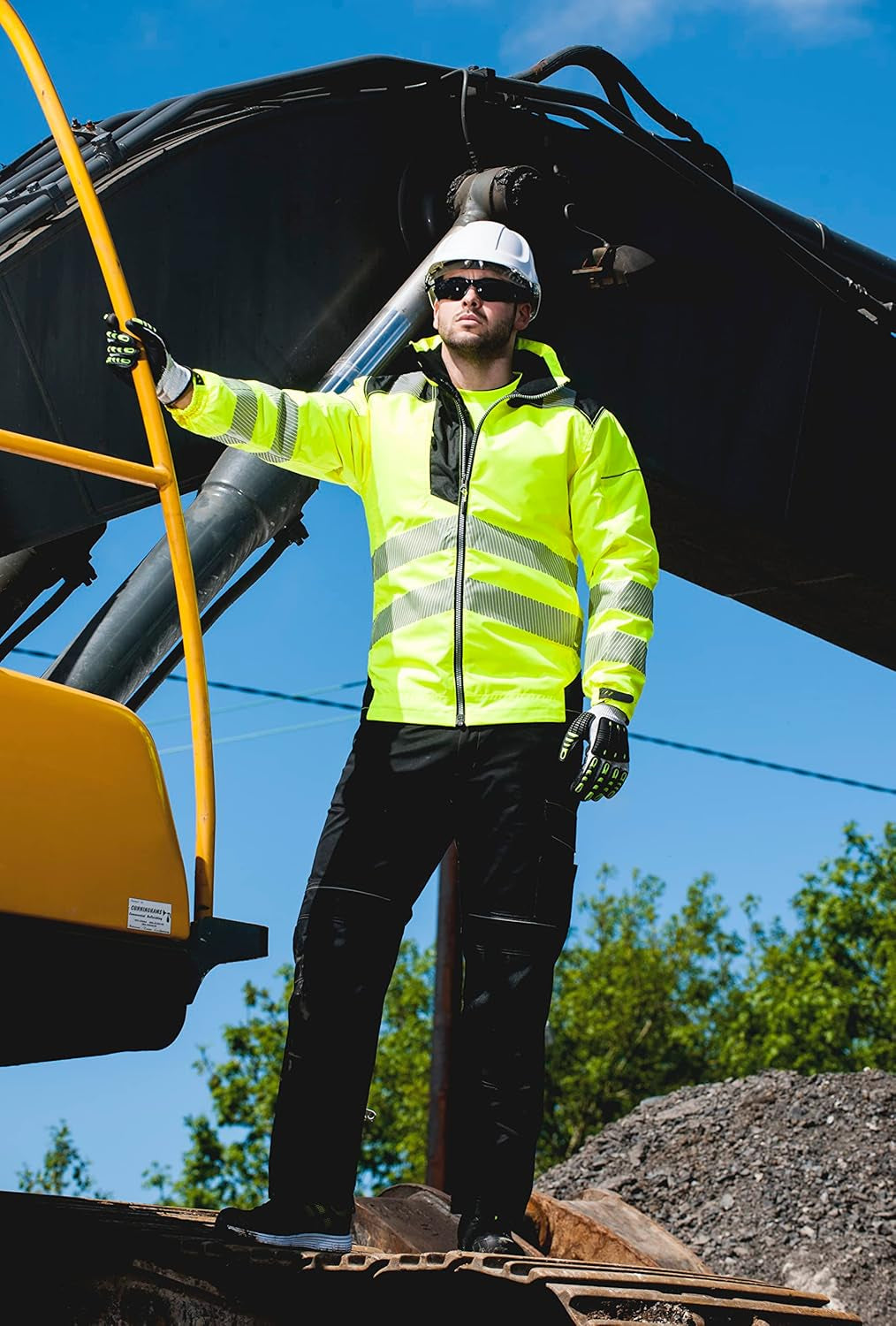 PW3 Hi-Vis Winter Jacket Work Safety Protective Reflective Waterproof Coat ANSI 3, Medium