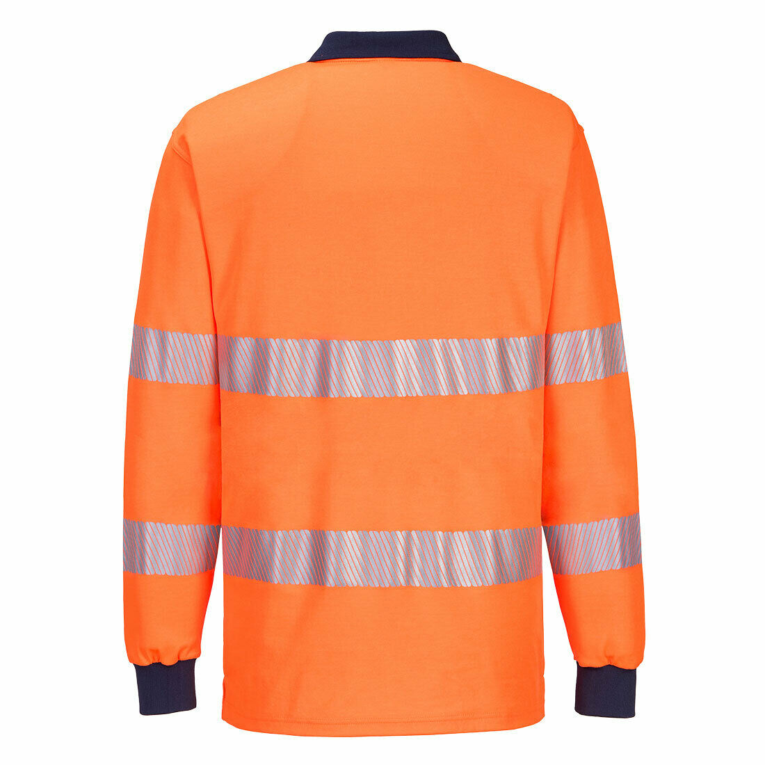 Portwest Mens Long Sleeve PW3 Hi-Vis Polo Shirt  Reflective Safety Workwear T186-KarWorkwear