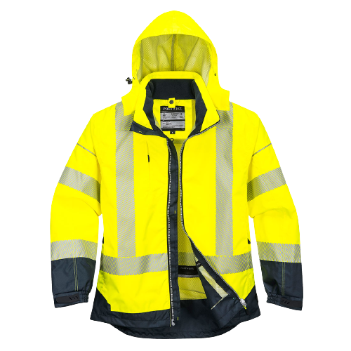 Portwest PW3 Hi-Vis Breathable Jacket 2 Tone Reflective Work Safety Hood T403-KarWorkwear