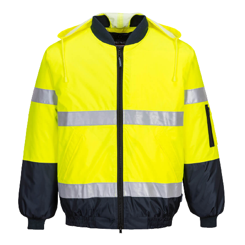 Portwest Hi-Vis Bomber Jacket with Tape 2 Tone Reflective Work Safety MJ504-KarWorkwear