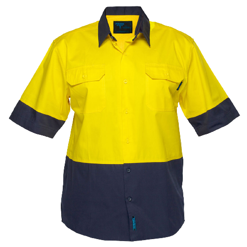 Portwest Hi-Vis Two Tone Lightweight Short Sleeve Shirt Reflective Safety MS802-KarWorkwear