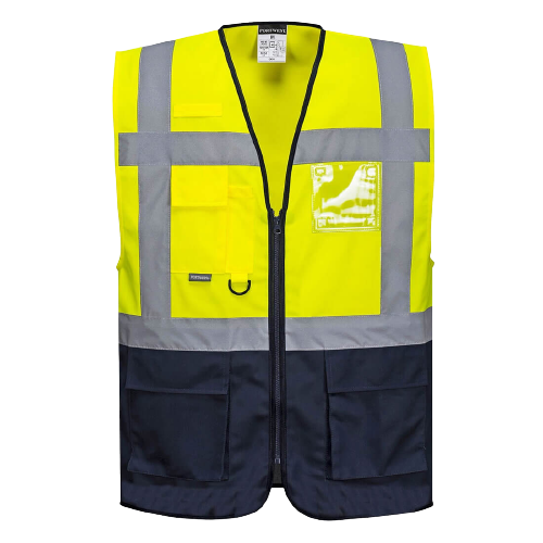 Portwest Warsaw Executive Vest Tape Reflective Zip Opening Work Safety C476-KarWorkwear