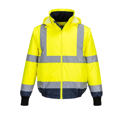 Portwest Hi-Vis Essential 2-in-1 Bomber Jacket with tape Reflective Safety MJ464-KarWorkwear