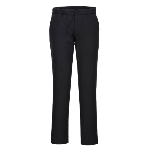 Portwest Stretch Slim Chino Pants Reflective Black Slim Fit Comfy Pant S232-KarWorkwear