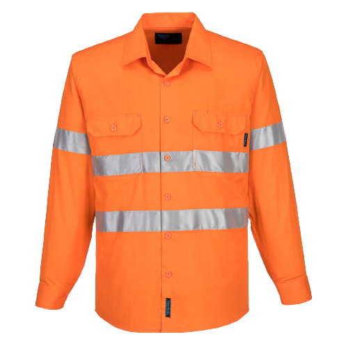 Portwest Hi-Vis Lightweight Long Sleeve Shirt with Tape Reflective Safety MA301-KarWorkwear