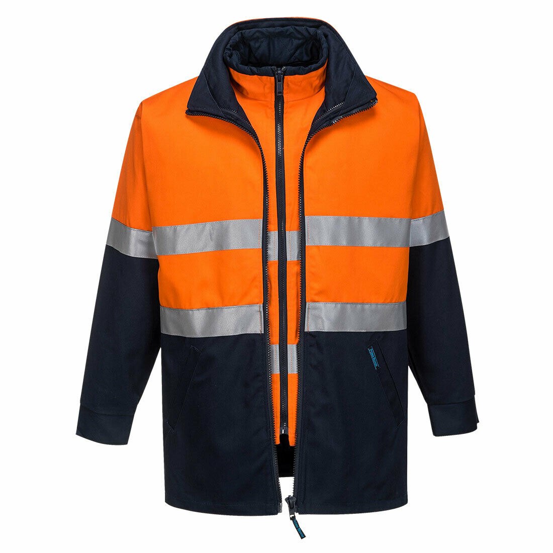 Portwest Hume 100% Cotton 4-in-1 Jacket 2 Tone Reflective Work Safety MJ777-KarWorkwear