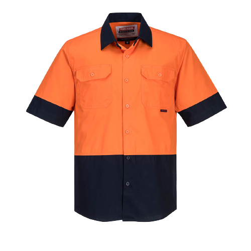 Portwest Hi-Vis Two Tone Lightweight Short Sleeve Shirt Reflecftive Safety MS802-KarWorkwear