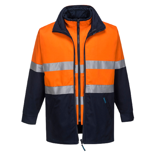 Portwest Hume 100% Cotton 4-in-1 Jacket 2 Tone Reflective Work Safety MJ777-KarWorkwear