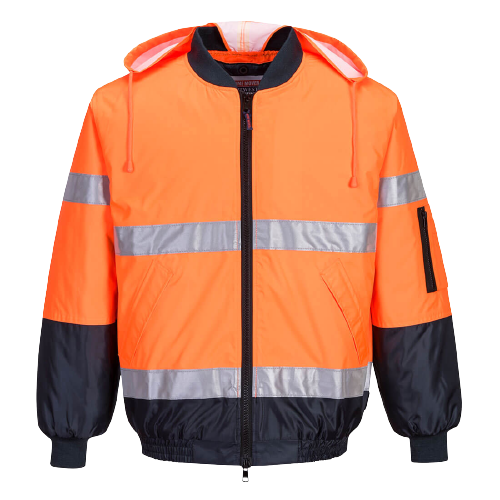 Portwest Hi-Vis Bomber Jacket with Tape 2 Tone Reflective Work Safety MJ504-KarWorkwear