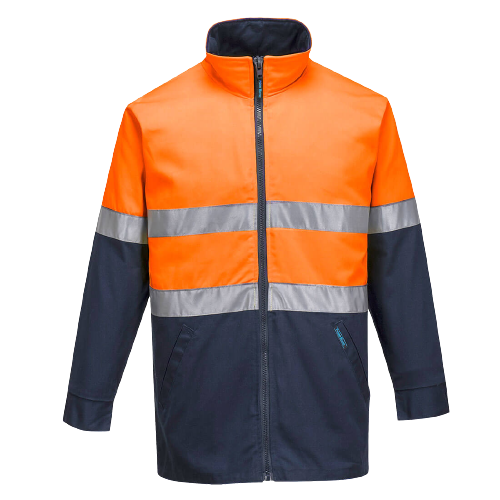 Portwest Hume 100% Cotton Drill Jacket 2 Tone Reflective Work Safety MJ998-KarWorkwear