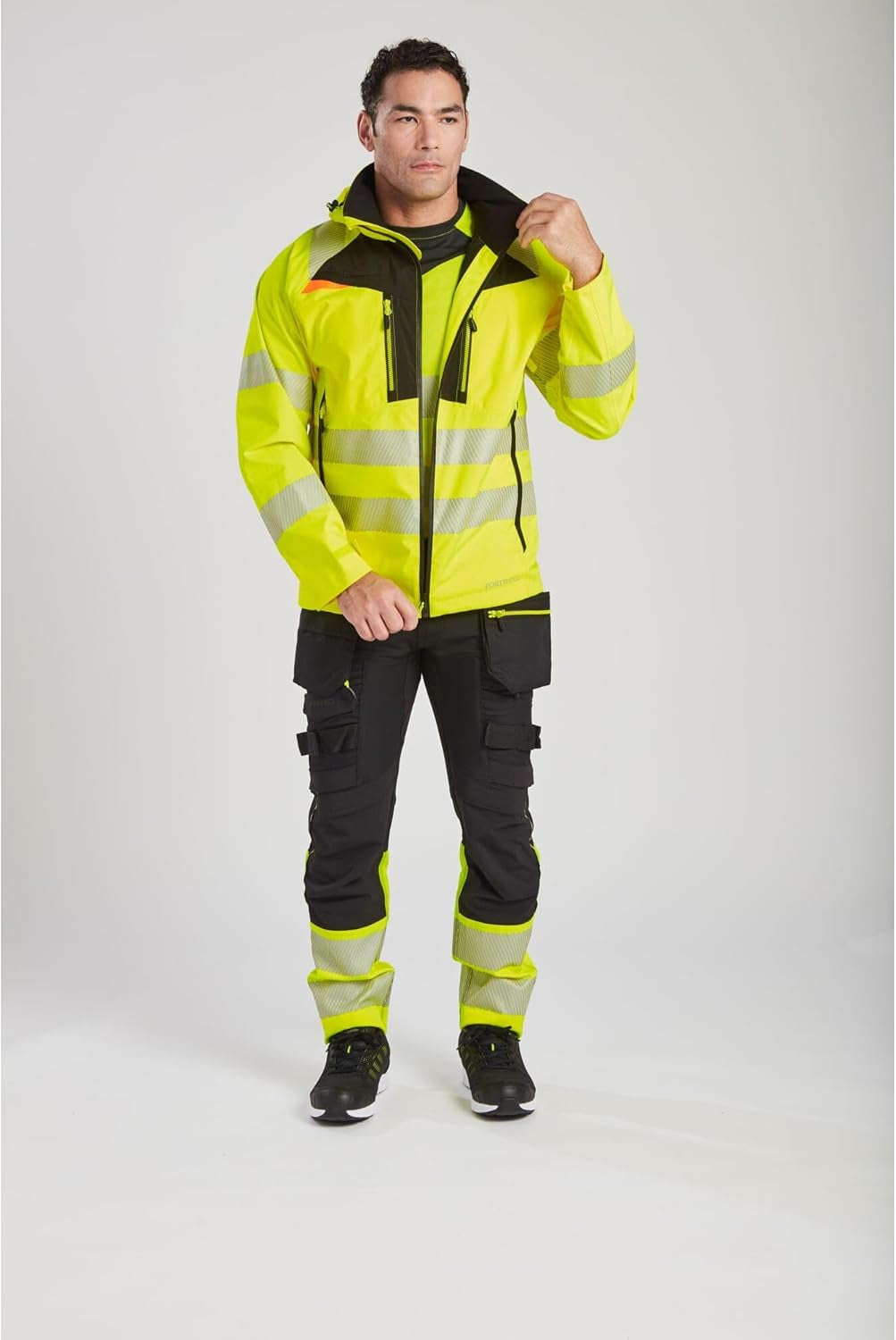 DX462 Men'S DX4 Waterproof Hi Vis Rain Jacket Safety Workwear Hooded with Pockets