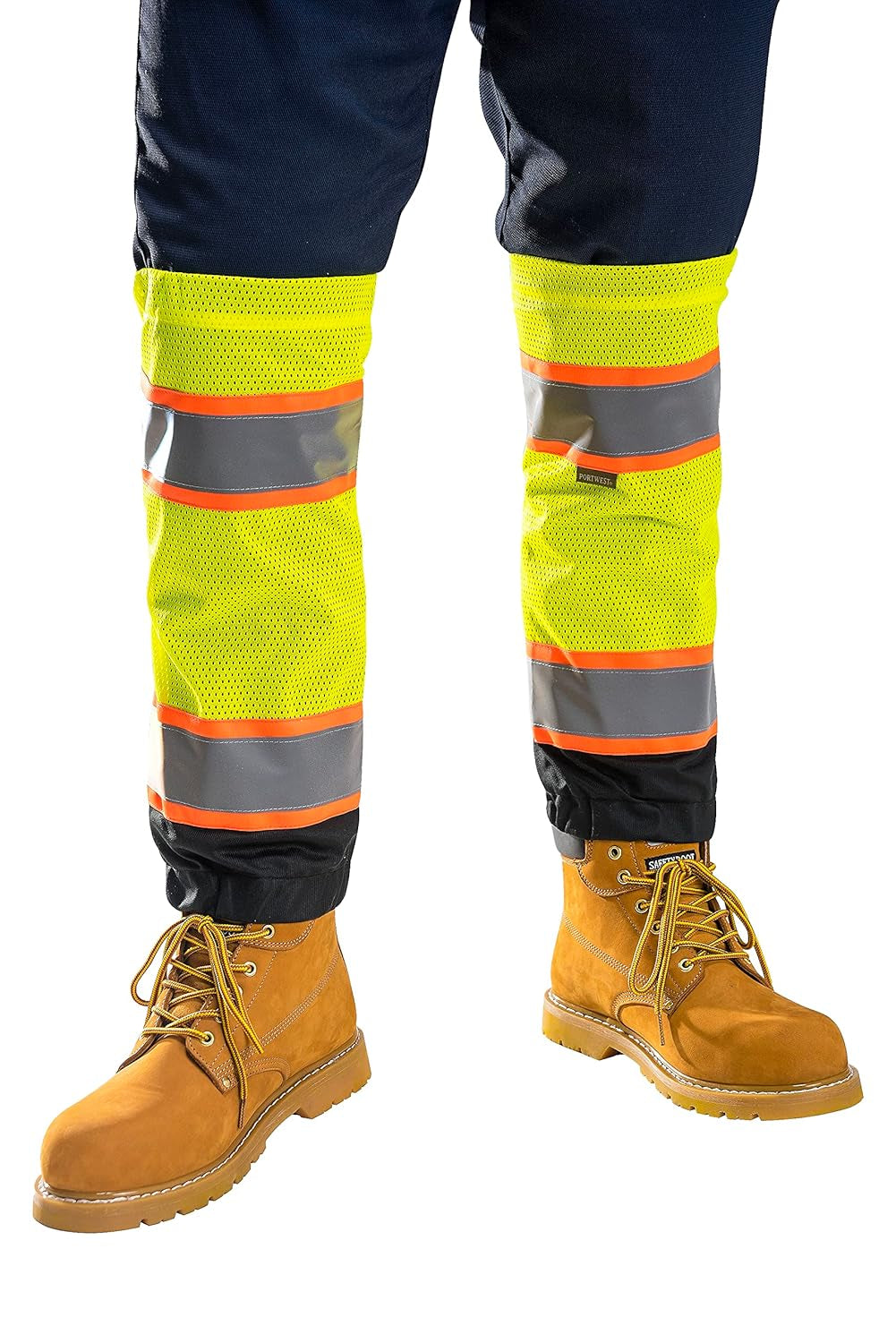 US389 Lightweight Hi Vis Reflective Two-Tone Gaiters Yellow/Black