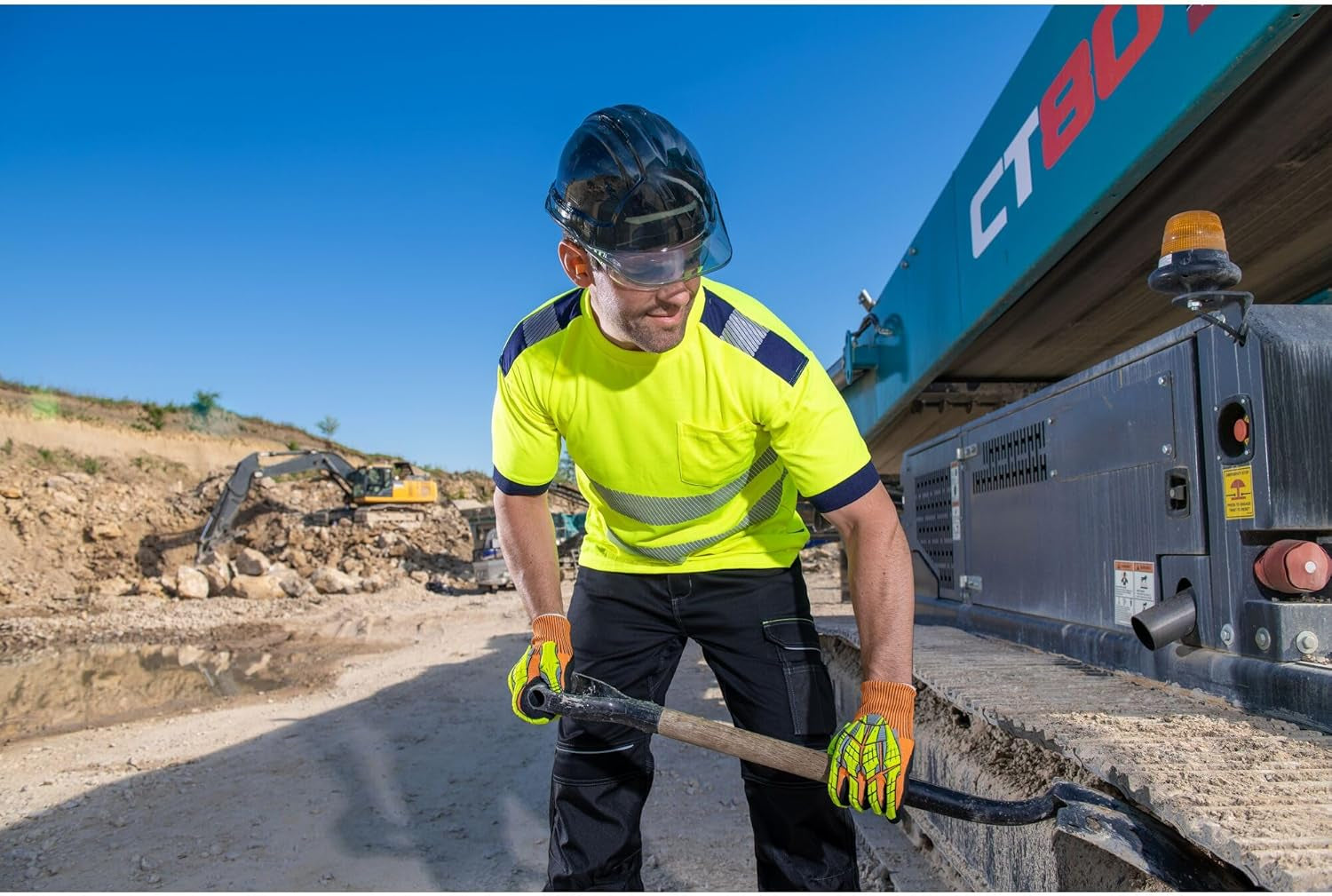 A727 anti Impact Safety Work Gloves - Cut Resistant & Impact Reducing Protective Work Gloves Orange/Black