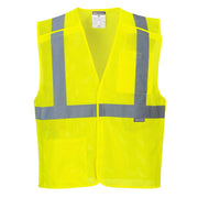 Economy Mesh Break-Away Vest Visibility Reflective Safety Security Work Top ANSI 2, X Large