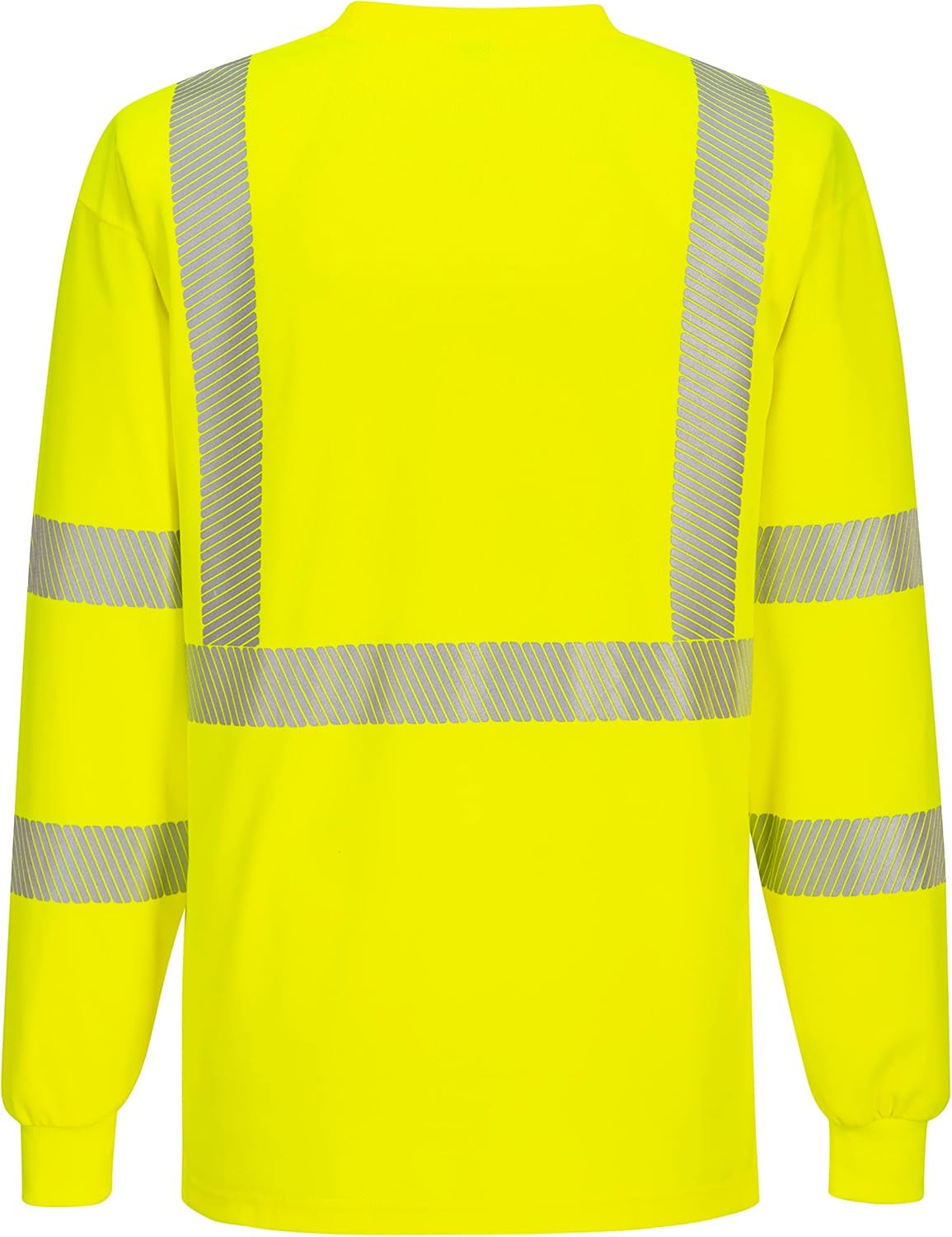S195 Men'S Hi Vis Reflective Tape Long Sleeve T-Shirt Yellow, Large