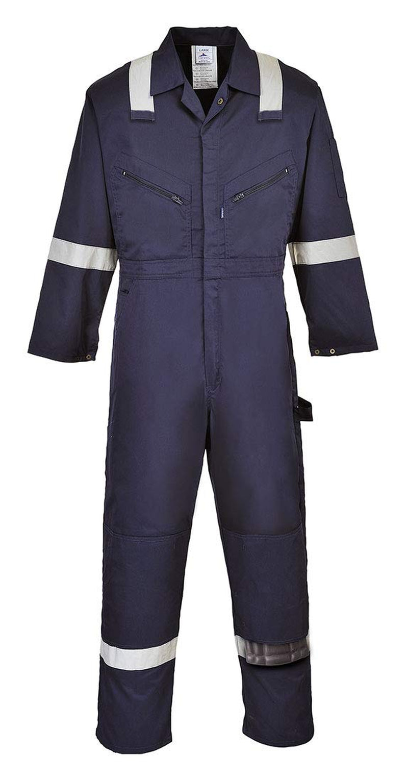Iona Coverall Overall Boiler Suit Hi Vis Visibility Reflective Work Wear, XXL Navy