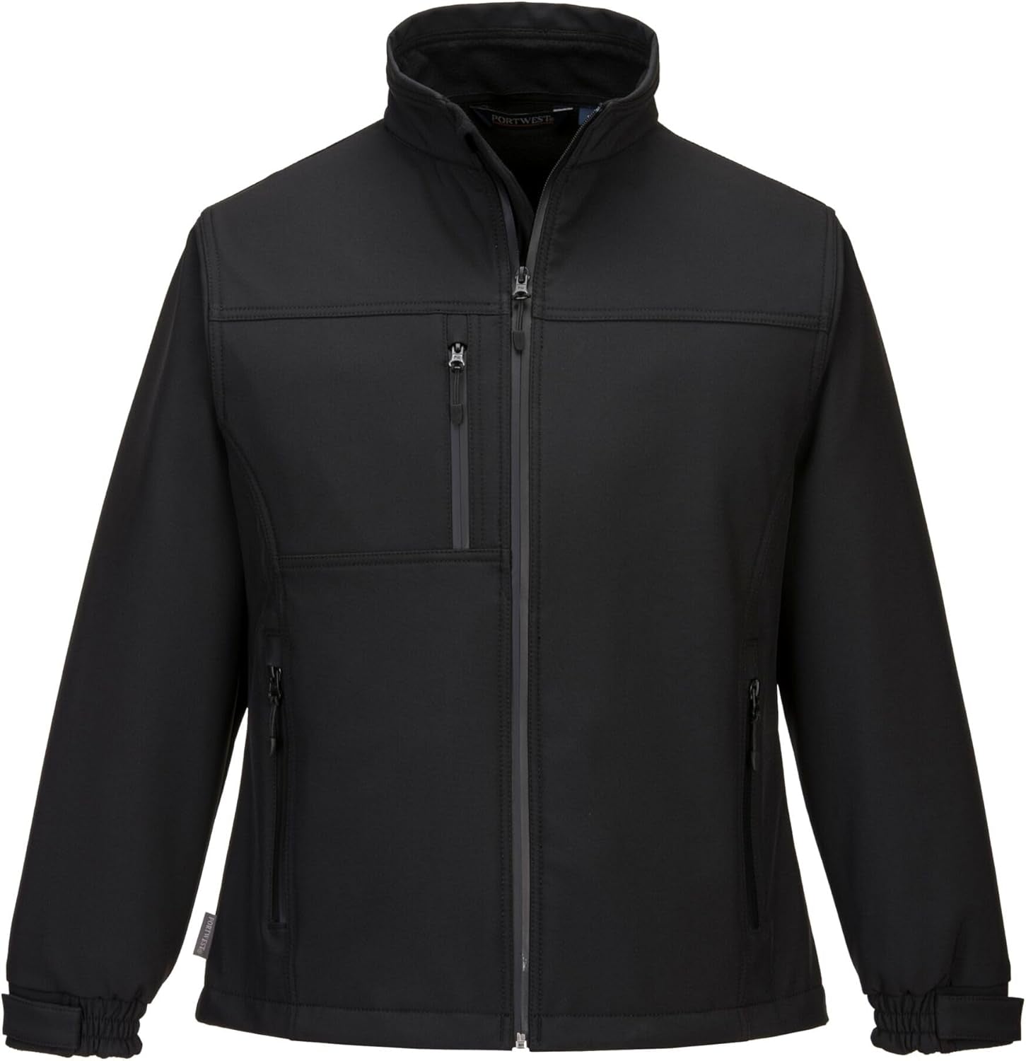TK41 Womens Softshell Jacket Windproof Water Resistant 3 Layer Fleece Lined Design, Black, L