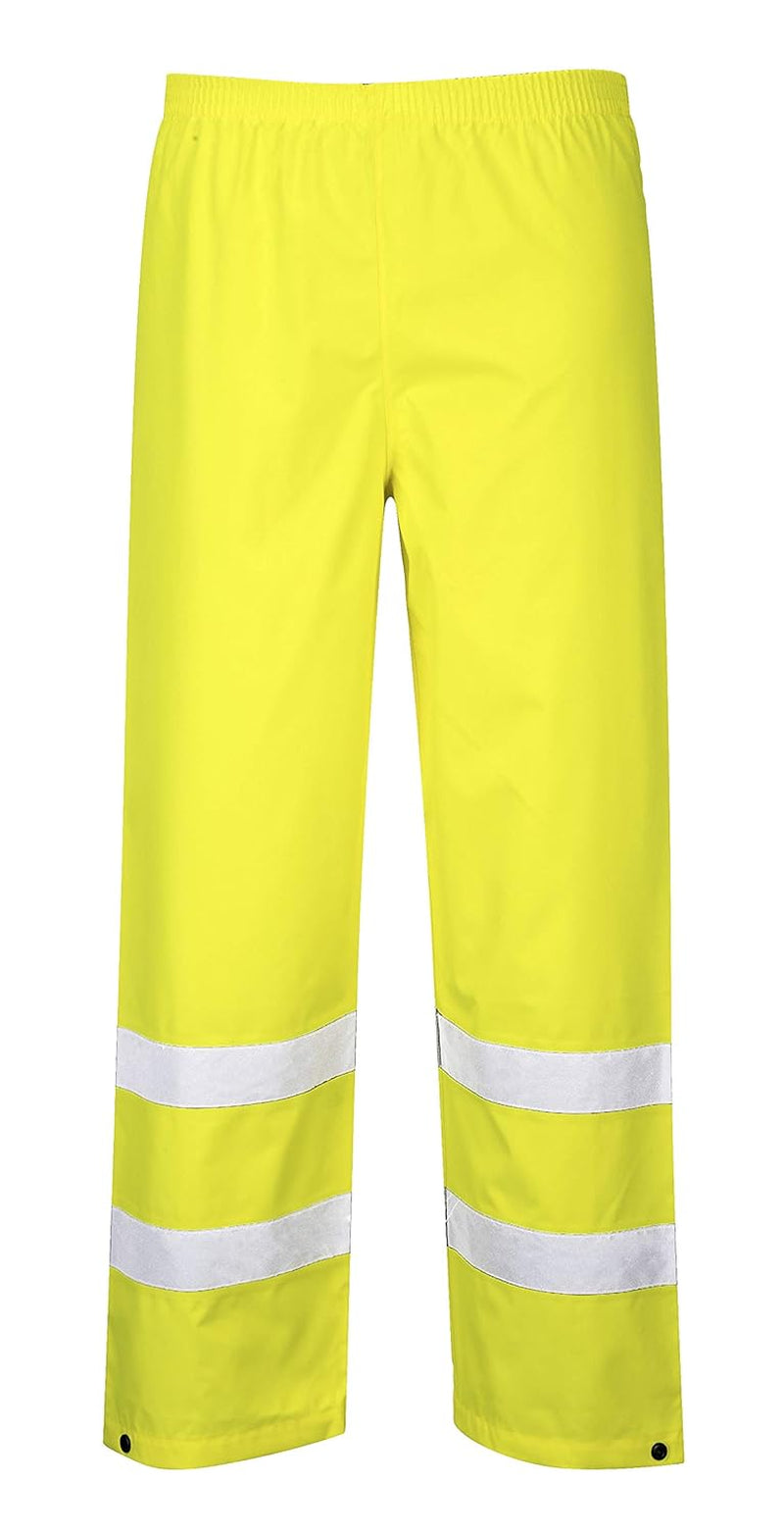 Hi-Vis Traffic Trouser Viz Work Cargo Work Pants Reflective Waterproof Rain ANSI E, Yellow, 4XL