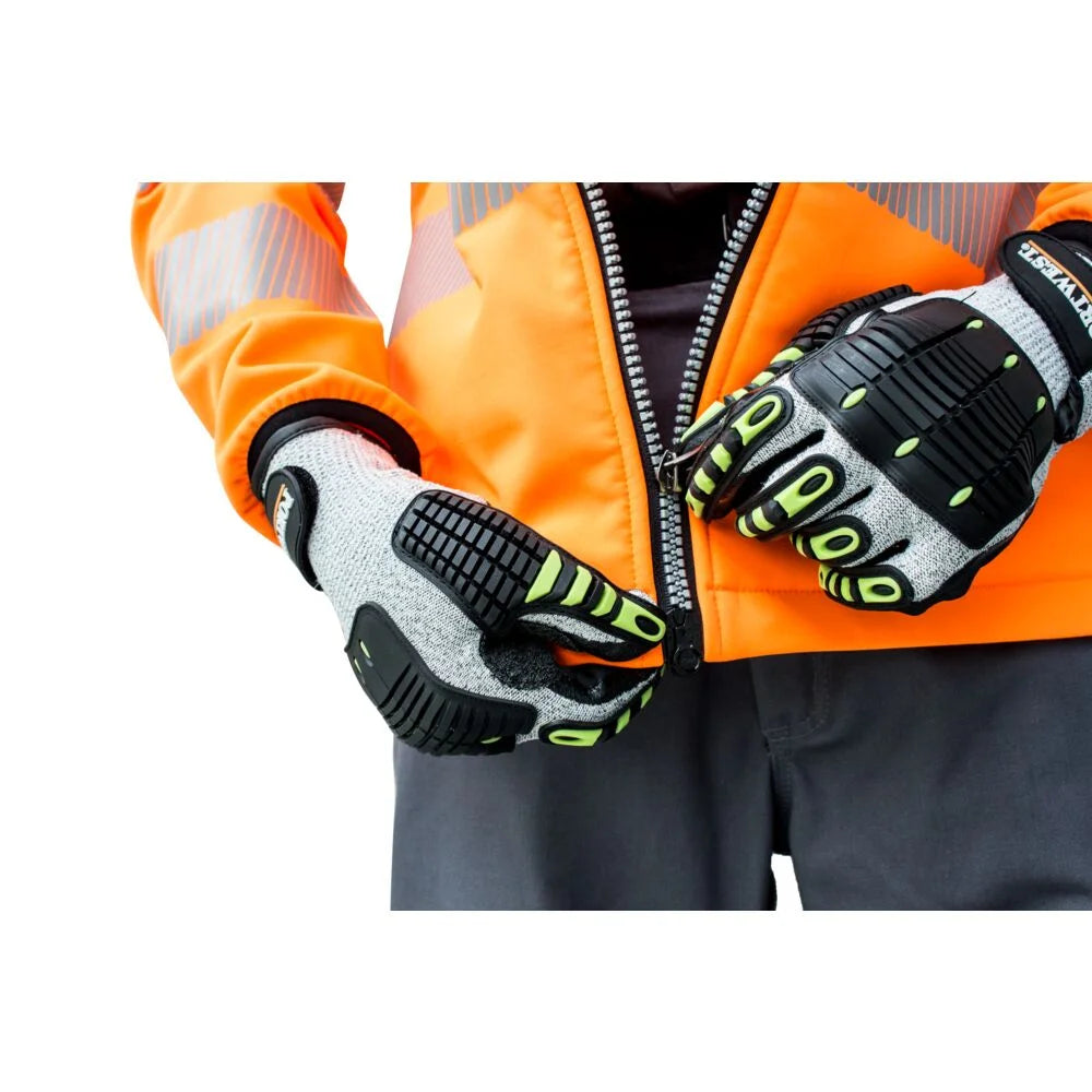 A722 anti Impact Cut Resistant Safety Work Gloves Grey/Black, Small-KarWorkwear