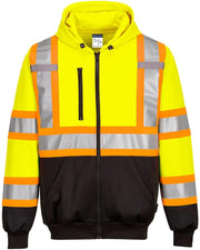 CA170 Men'S Hi Vis Contrast Reflective Hoodie Yellow, X-Large