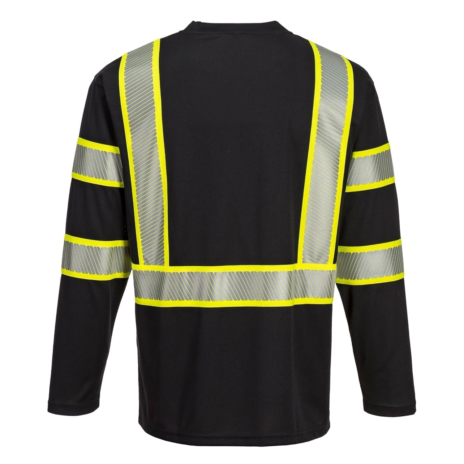 S346 Iona plus Long Sleeve Reflective T-Shirt Black, Xx-Large