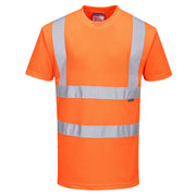 Hi-Vis T-Shirt RIS Viz Visibility Reflective Safety Work Wear Top ANSI 2, Large Orange