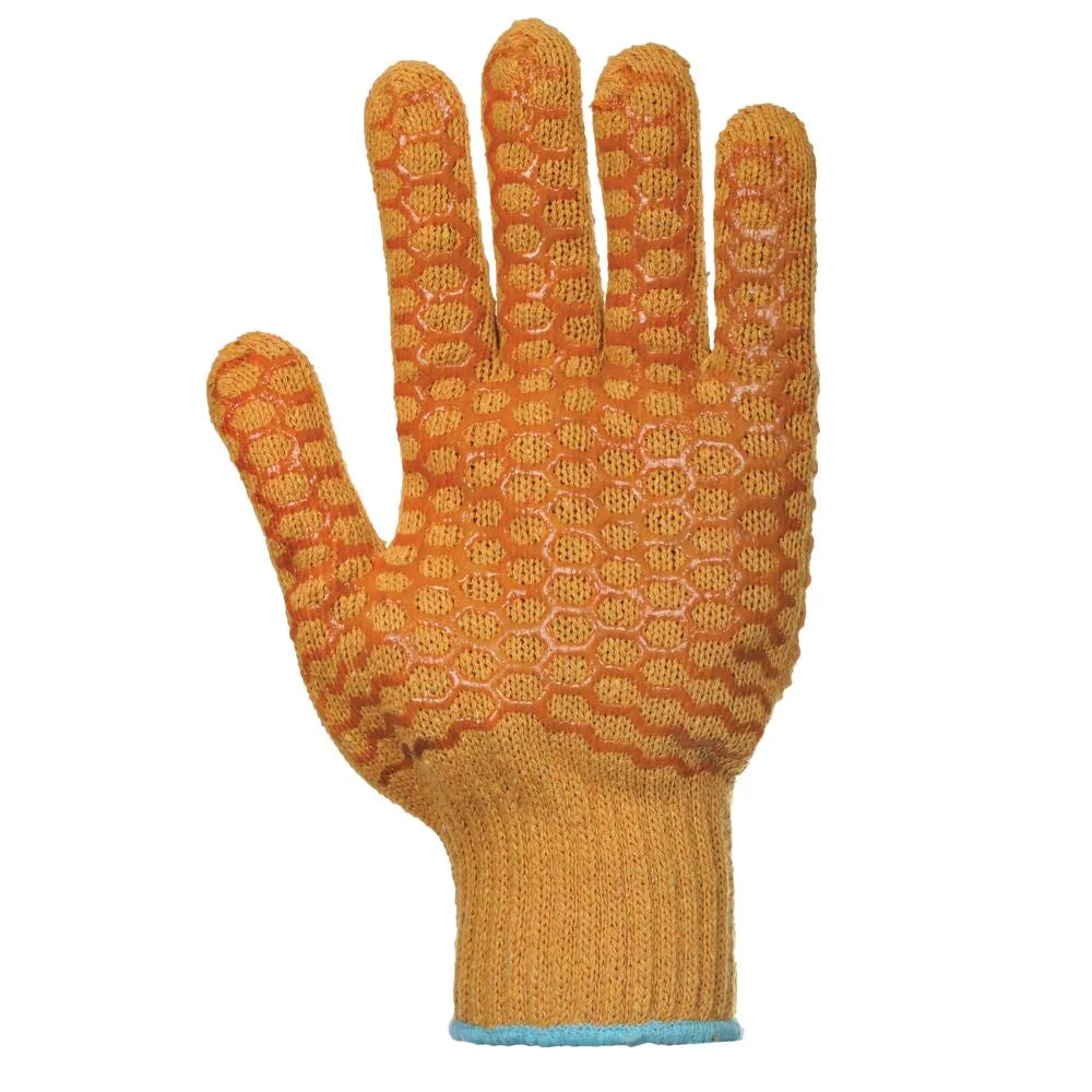 A130 Breathable Flexible Criss Cross Grip Work Gloves Orange, Large-KarWorkwear