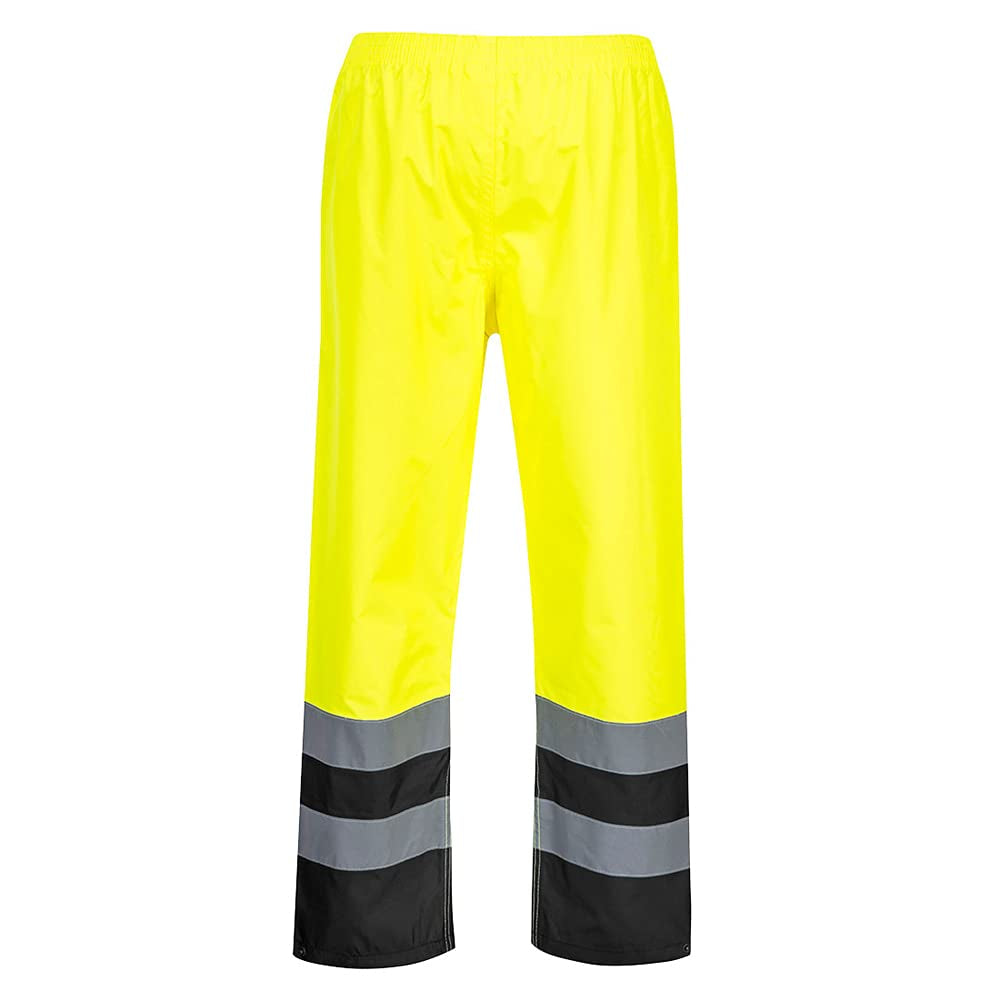 S486 Hi-Vis Lightweight Waterproof Two Tone Traffic Pants Yellow/Black, 6X-Large