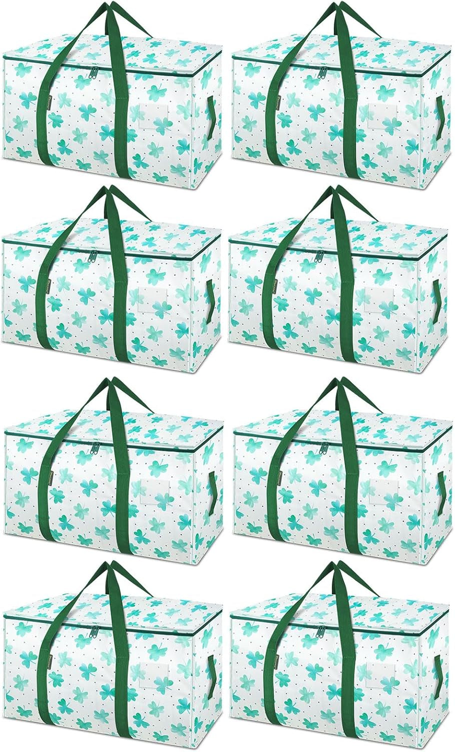 8-Pack Oversized Moving Bags with Reinforced Handles, Heavy-Duty Storage Tote for Clothes, Moving Supplies (Black, 8-Pack)