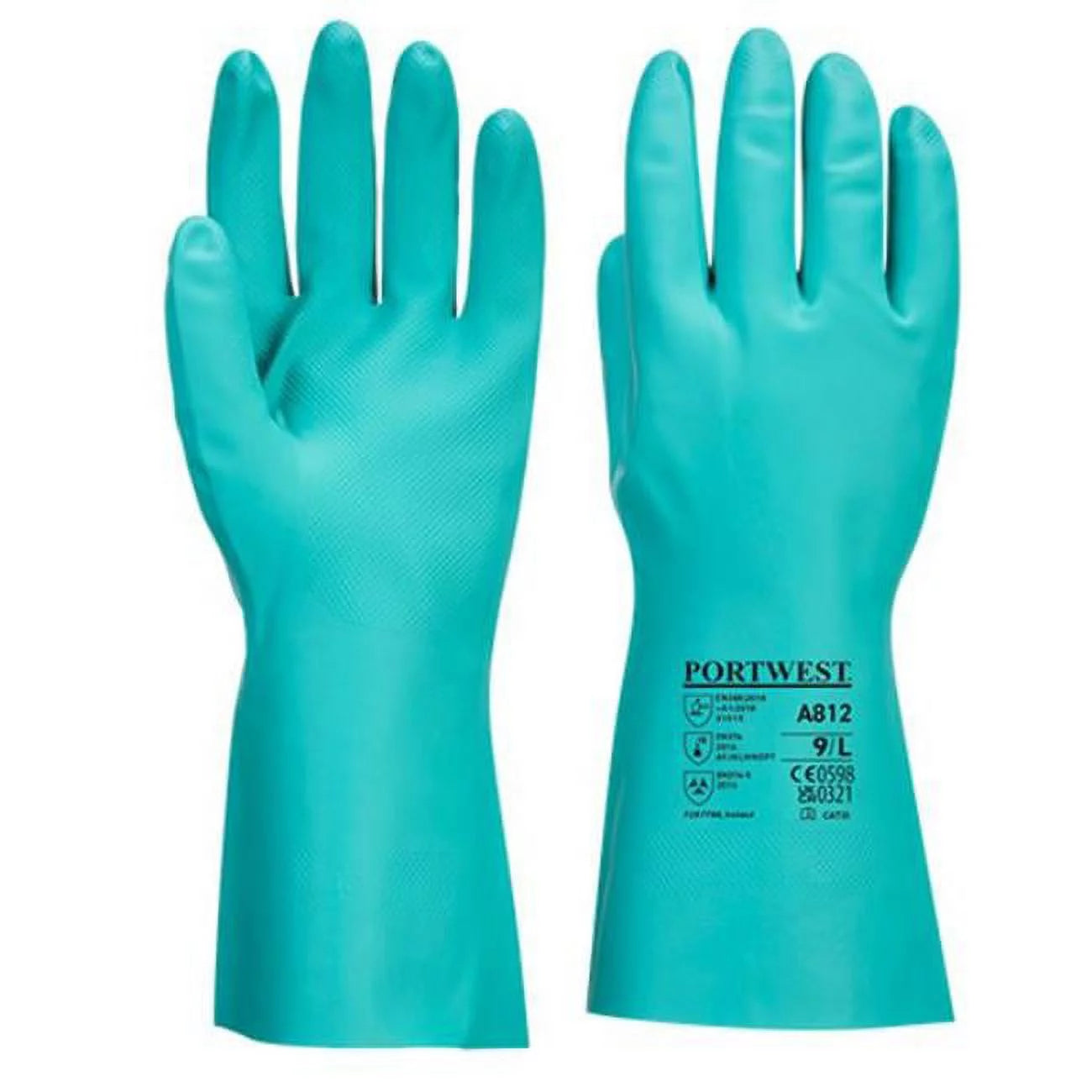 A812 Lightweight Nitrosafe plus Chemical Gauntlet Green, X-Large-KarWorkwear