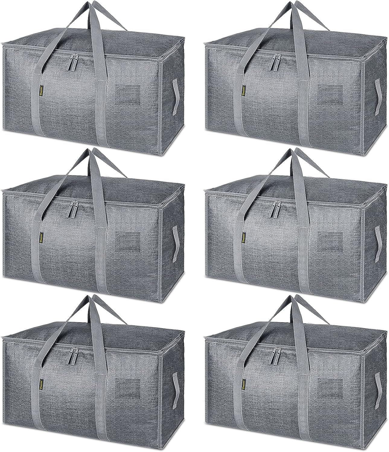 8-Pack Oversized Moving Bags with Reinforced Handles, Heavy-Duty Storage Tote for Clothes, Moving Supplies (Black, 8-Pack)