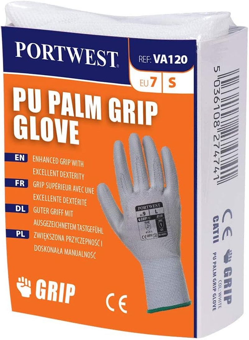 Vending PU Palm Handling Work Protective Safety Grip Resistant ANSI 105, Gray, X Small