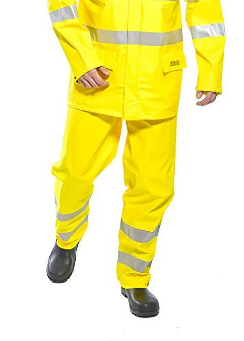FR43 Mens Lightweight Waterproof Sealtex Flame FR Hi-Vis Pants Yellow, X-Large-KarWorkwear