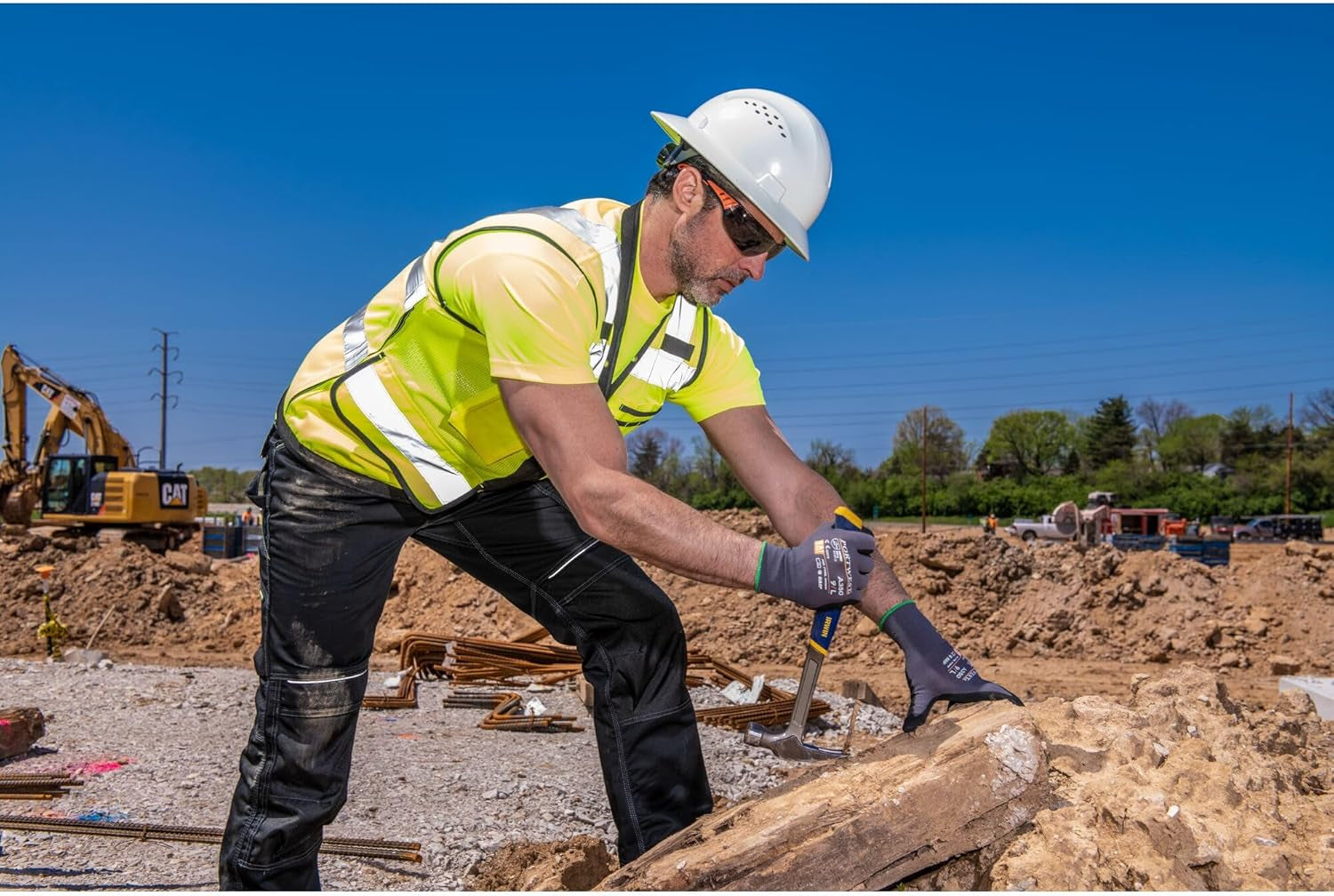 A350 Grip Work Gloves - Lightweight Nitrile Foam Dermiflex Safety Gloves Black