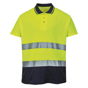 Mens Hi-Vis Two-Tone Cotton Comfort Polo Shirt-KarWorkwear