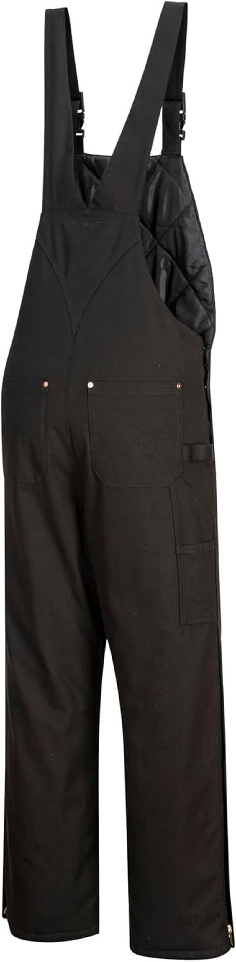 DC802 Men'S Duraduck Quilt Lined Workwear Bib and Brace Overalls Black, 3X-Large