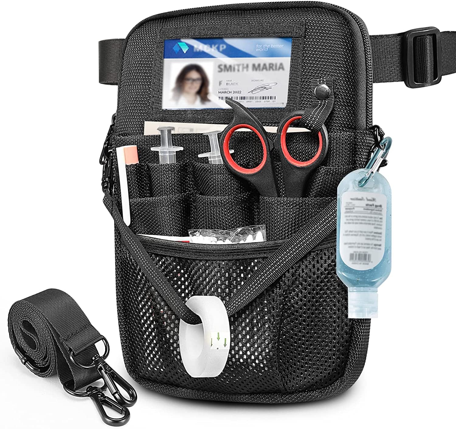 Nurse Fanny Pack with Tape Holder,  Multi Compartment Medical Gear Pocket Belt Bag Nursing Organizer Pouch | Utility Waist Pack for Stethoscopes, Bandage Scissors Other Medical Supplies, Purple
