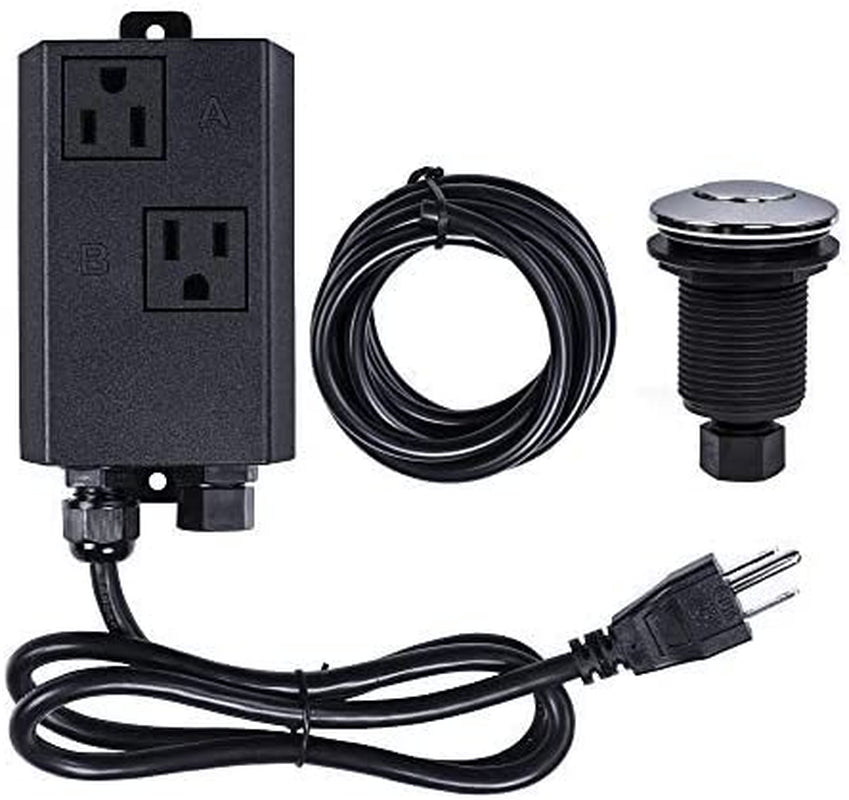 Garbage Disposal Air Switch Kit Sink Top Waste Disposal Long Stainless Steel Brushed Nickel On/Off Air Button Food and Waste Disposals Part by