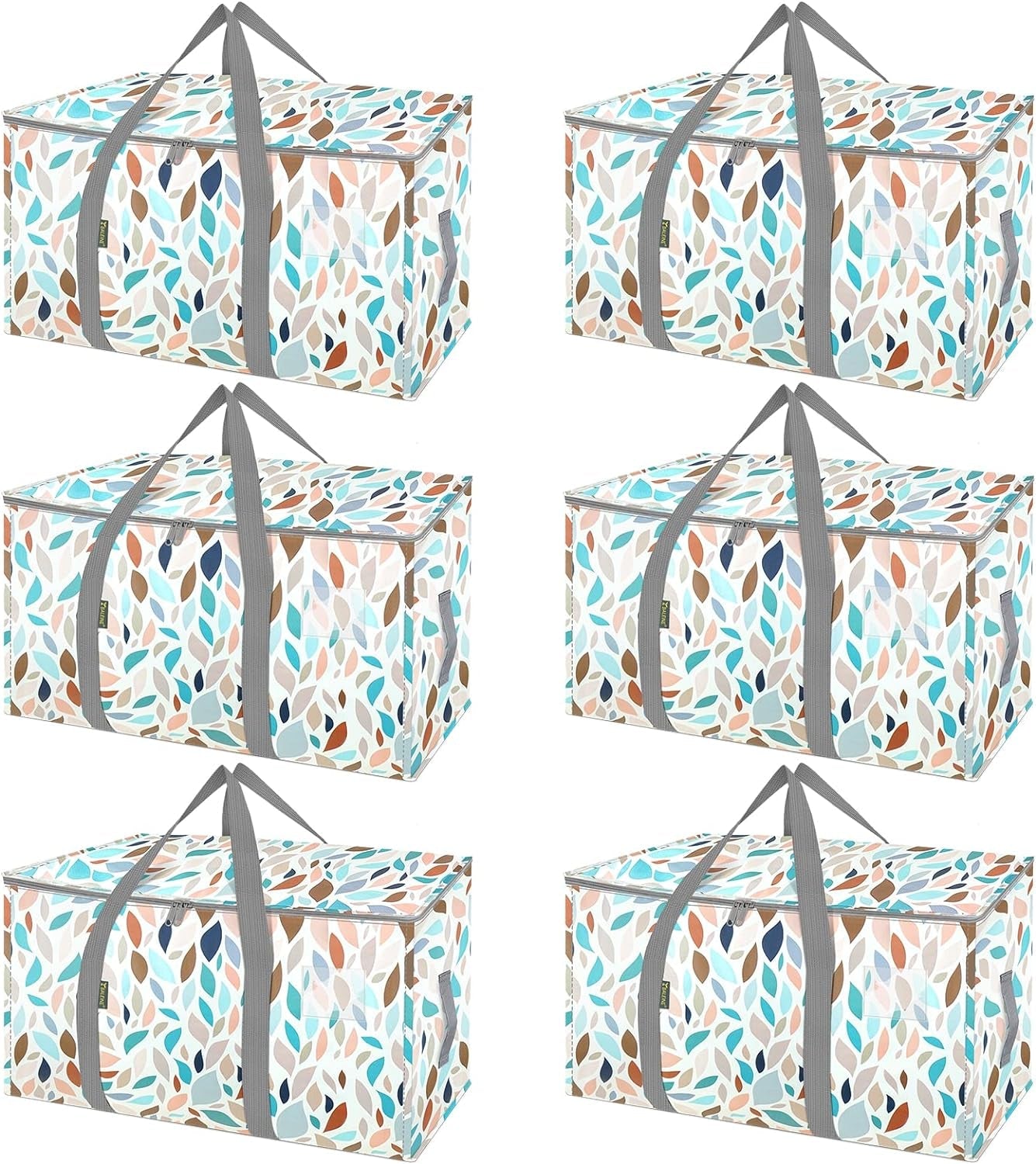 8-Pack Oversized Moving Bags with Reinforced Handles, Heavy-Duty Storage Tote for Clothes, Moving Supplies (Black, 8-Pack)