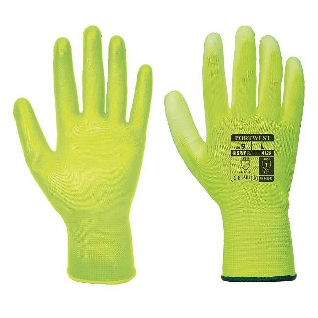 A120 Work Gloves PU Palm Dipped Abrasion and Tear Resistant Black, 3X-Large-KarWorkwear