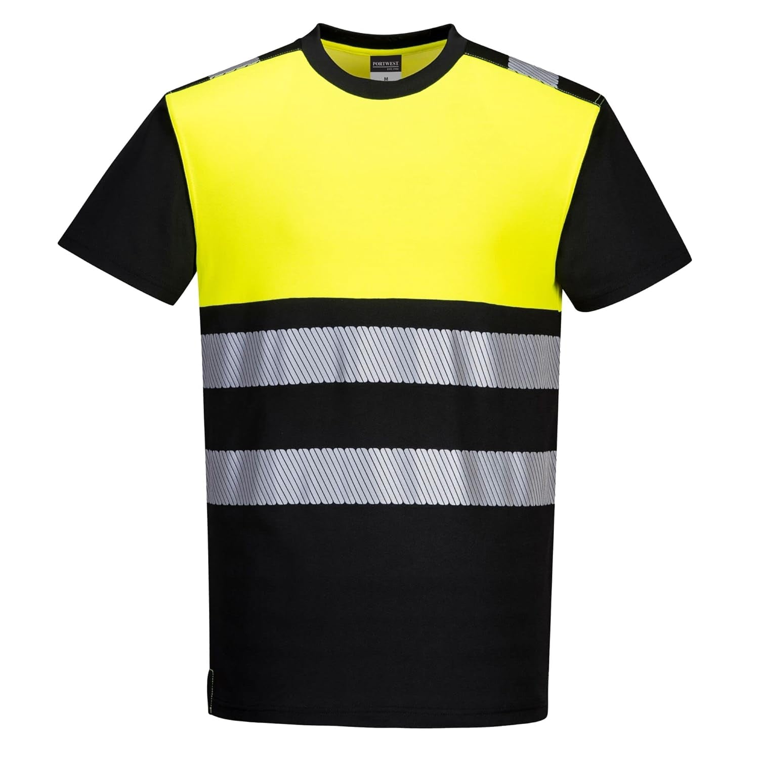 PW311 Men'S Hi Vis Safety T-Shirt, Reflective and Lightweight Class 1 Black/Yellow, 3X-Large