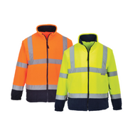 Portwest Polar Fleece Jacket Collar Zip Opening Reflective Work Safety F301-KarWorkwear