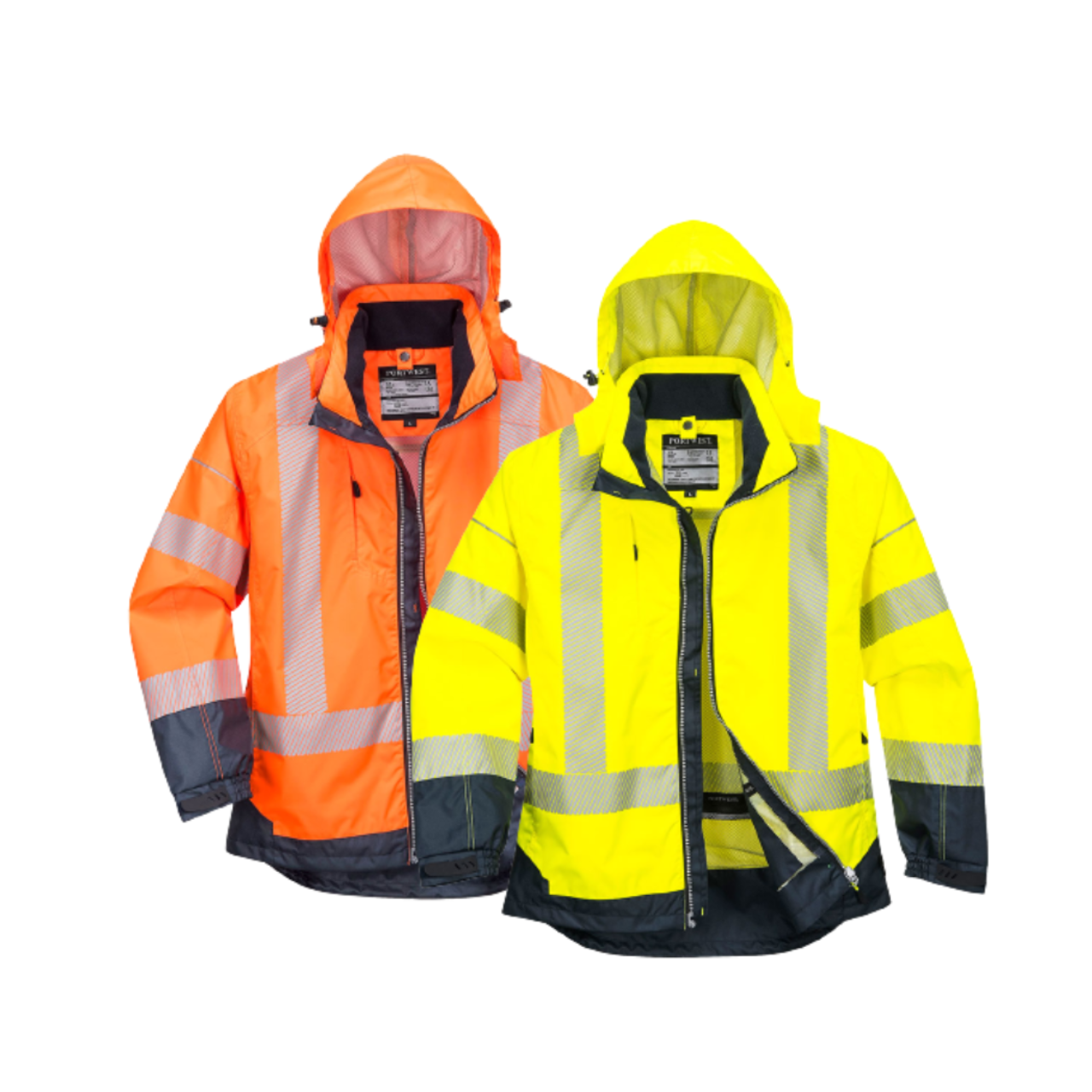 Portwest PW3 Hi-Vis Breathable Jacket 2 Tone Reflective Work Safety Hood T403-KarWorkwear