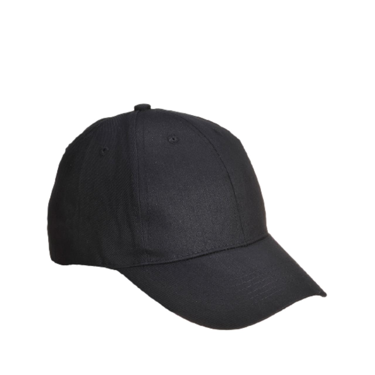 Portwest Six Panel Baseball Cap Adjustable Strap Comfortable Black Cap B010-KarWorkwear
