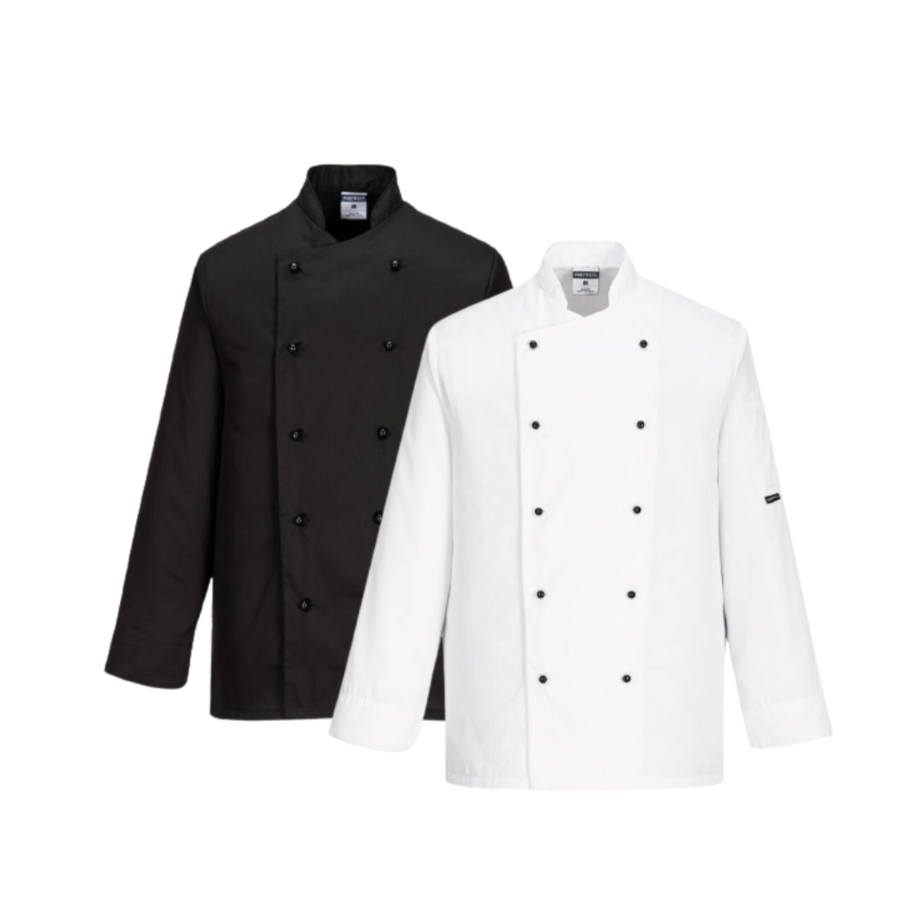 Portwest Somerset Chefs Jacket Mandarin Collar Reversible Front Jacket C834-KarWorkwear